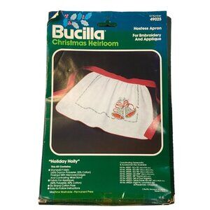 Bucilla Christmas Heirloom Hostess Apron 49025 Cross Stitch Applique Embroidery